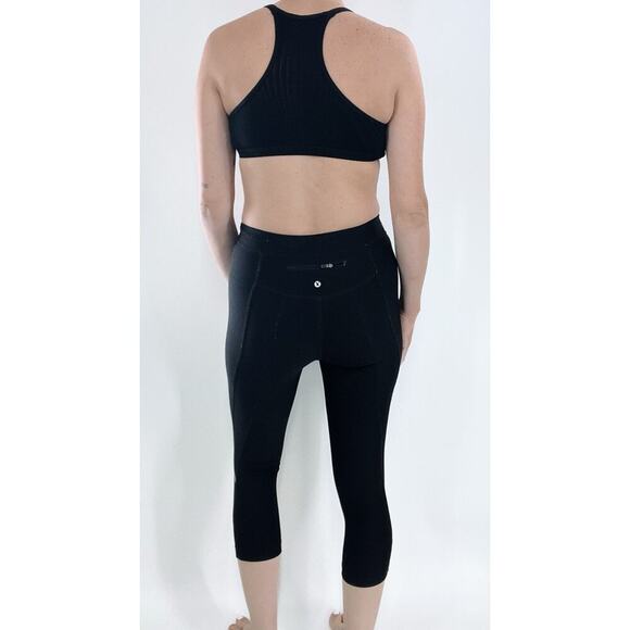 Xersion Black Cropped Form Fitting Activewear Leggings Petite Small - Picture 2 of 3